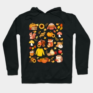 Thanksgiving Harvest Cute AnimalsT-Shirt Hoodie